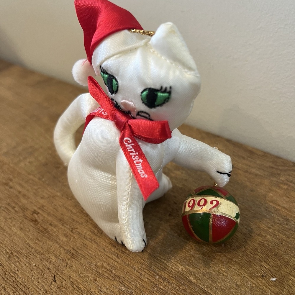 VTG 1992 Fancy Feast Christmas Cat Ornament by Russ Berrie w/ Box & Tag Holiday - Picture 3 of 12